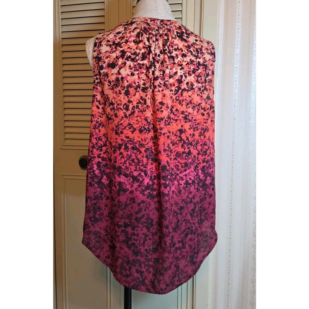 Apt. 9 Wmns 0X Pink Orange Purple Abstract Sleeveless Blouse Top Career Casual